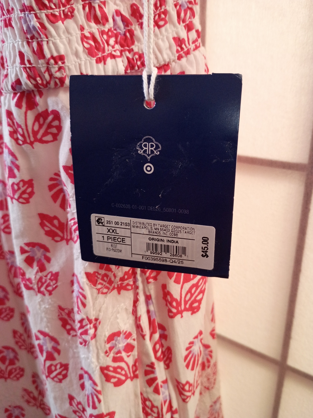 ROLLER RABBIT x Target Women’s White and Red Floral Tiered Maxi Dress - Picture 5 of 14